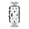 Leviton Straight Blade Receptacle, 5-15R, 15 A, 125V AC, In Wall Mount, Grounded T5633-W - alternate 1